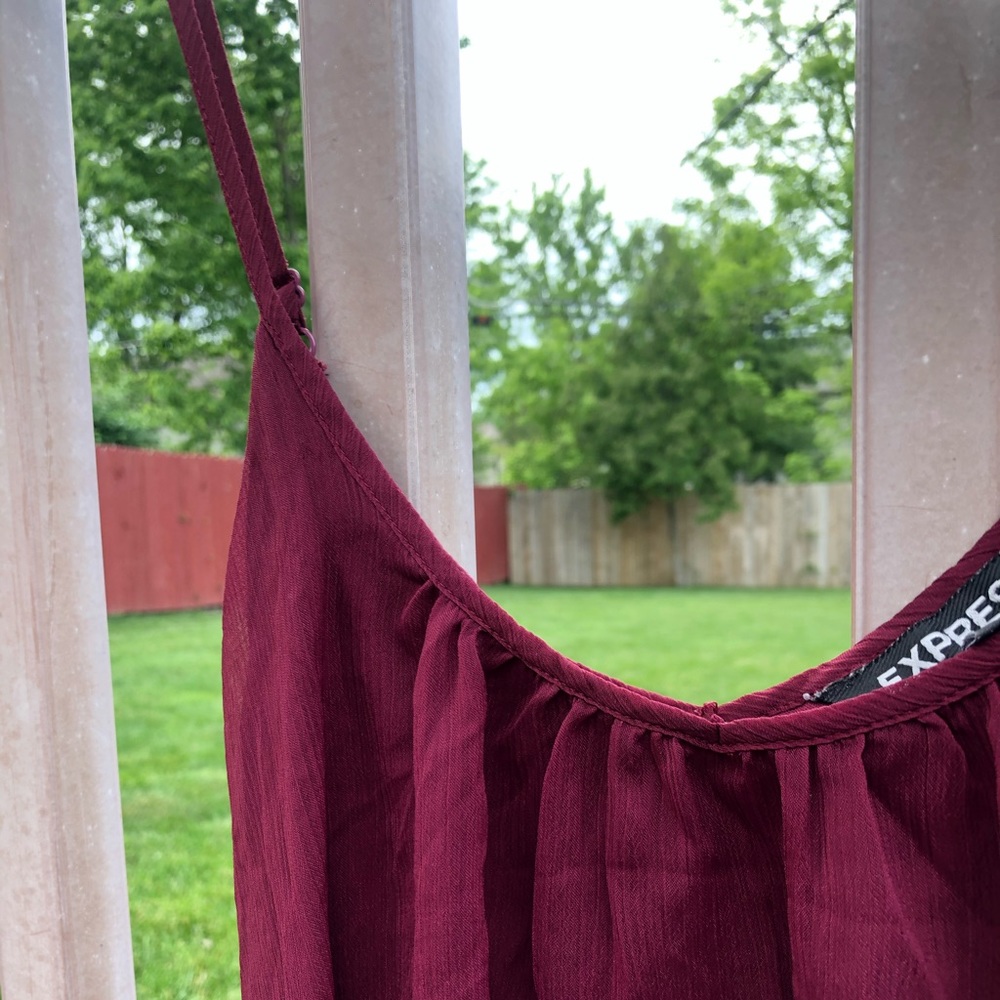 Maroon spaghetti strap blouse - MOVING SALE